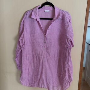 J. Jill Lavender Linen Button-Down Shirt